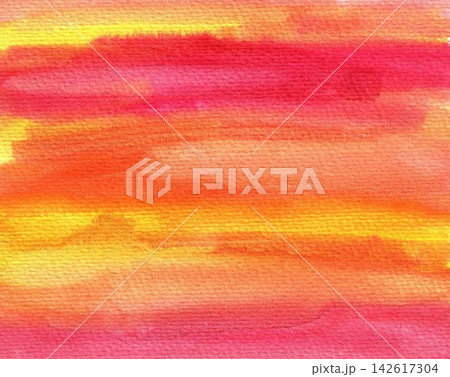 Abstract Watercolor Painting with Vibrant Blended Sunset Colors and Textured Paper Background Abstract Watercolor Painting with Vibrant Blended Sunset Colors and Textured Paper Background 142617304