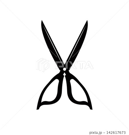 Simple scissor silhouette design, symbol template illustration Simple scissor silhouette design, symbol template illustration 142617673