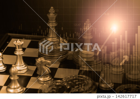 Modern way of exchange. Bitcoin is convenient payment in global economy market. Virtual digital currency and financial investment trade concept. Abstract cryptocurrency with gold bitcoin background. Modern way of exchange. Bitcoin is convenient payment in global economy market. Virtual digital currency and financial investment trade concept. Abstract cryptocurrency with gold bitcoin background. 142617717