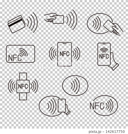 NFC 圖示集:適用於智慧型手機、IC 卡、非接觸式通訊和觸控支付的設計素材。 NFC 圖示集:適用於智慧型手機、IC 卡、非接觸式通訊和觸控支付的設計素材。 142617750