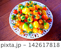 カラフルなミニトマト 皿に盛り付け 2 カラフルなミニトマト 皿に盛り付け 2 142617818