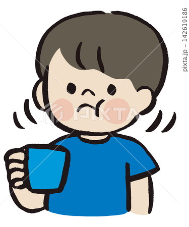 コップでうがいをする男の子のイラスト|子どもの健康・口腔衛生・生活習慣 コップでうがいをする男の子のイラスト|子どもの健康・口腔衛生・生活習慣 142619186