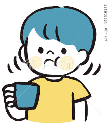 コップでうがいをする男の子|子どもの衛生習慣・健康教育イラスト コップでうがいをする男の子|子どもの衛生習慣・健康教育イラスト 142619187