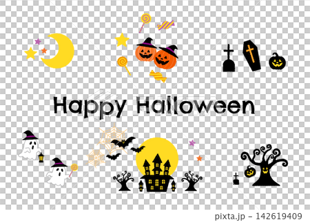 ハロウィンのかわいいベクターイラスト ハロウィンのかわいいベクターイラスト 142619409