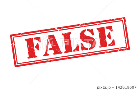 False stamp sign, red grunge rubber stamp with the word false isolated on white background 142619607