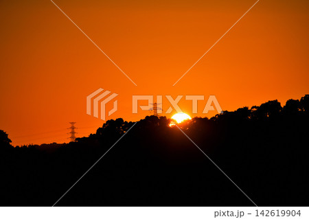 夕景の針尾送信所、針尾無線塔 夕景の針尾送信所、針尾無線塔 142619904