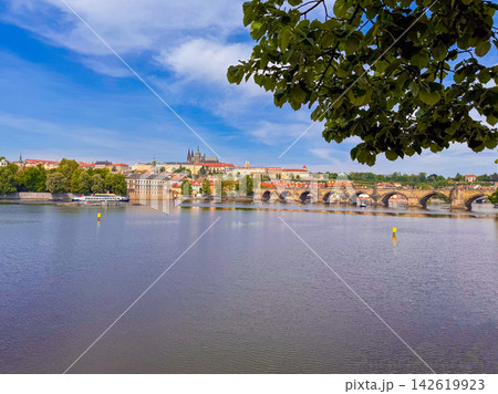 Prague along the river near the castle district Prague along the river near the castle district 142619923
