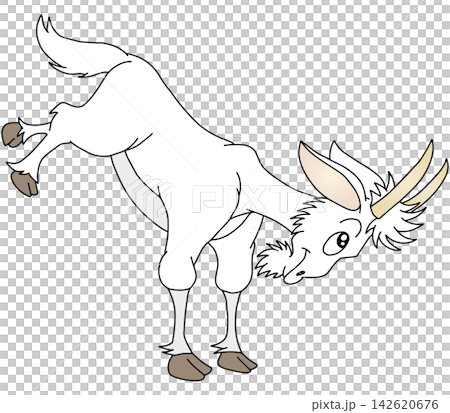 手繪動物插畫☆山羊 142620676