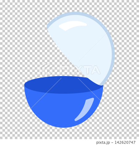 Illustration of an open blue capsule Illustration of an open blue capsule 142620747