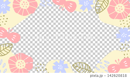 蝴蝶和花框架 142620818