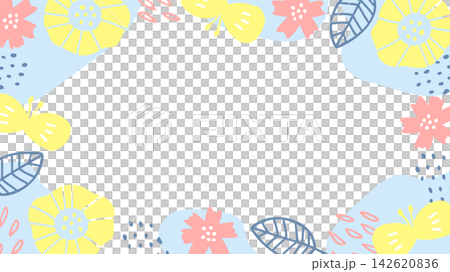 Butterfly and flower frame Butterfly and flower frame 142620836