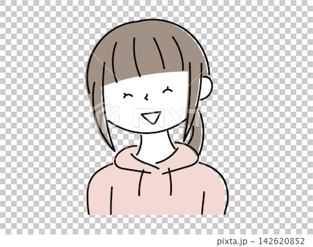 一幅描繪小女孩微笑的插圖。 一幅描繪小女孩微笑的插圖。 142620852