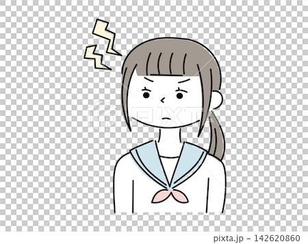 一位惱怒的女學生的插圖 一位惱怒的女學生的插圖 142620860