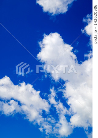 soft white clouds scattered across a high vibrant blue sky soft white clouds scattered across a high vibrant blue sky 142620986