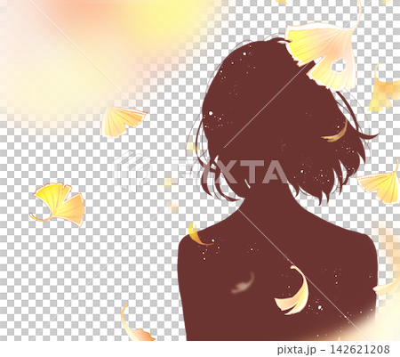 女學生，半身照，銀杏葉輪廓 142621208