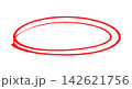 手書きの丸　赤 142621756