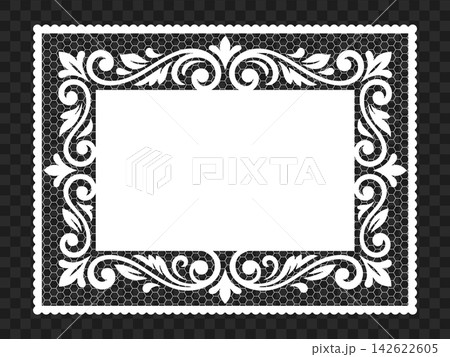 Vintage Lace Border Frame with Ornamental Victorian Decorative Pattern Vintage Lace Border Frame with Ornamental Victorian Decorative Pattern 142622605