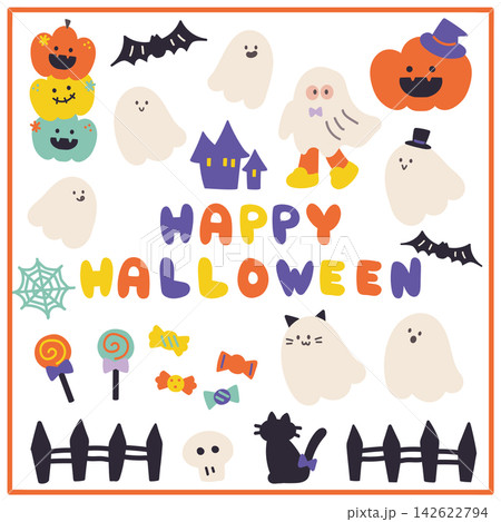 ハロウィンおばけ多めイラスト素材セット 142622794