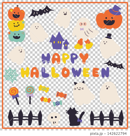 ハロウィンおばけ多めイラスト素材セット 142622794