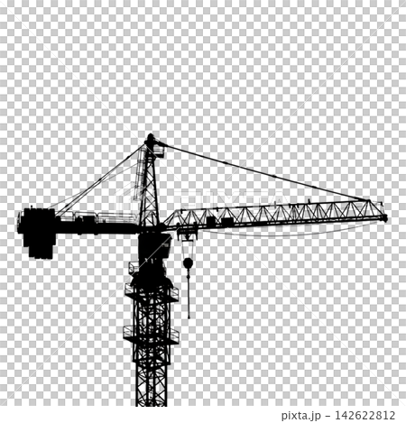 construction crane on a white background construction crane on a white background 142622812