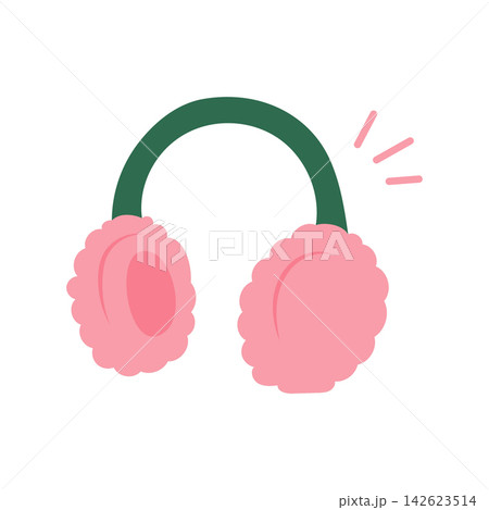 Pink fuzzy earmuffs with green headband, winter accessories fashion, cold weather gear Pink fuzzy earmuffs with green headband, winter accessories fashion, cold weather gear 142623514