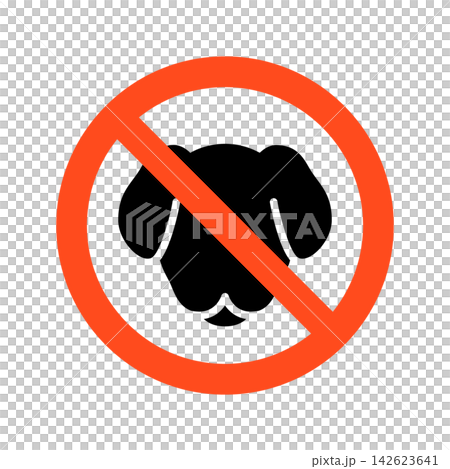 Dogs prohibited icon. Pets not allowed. NG. Dogs prohibited icon. Pets not allowed. NG. 142623641