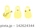 楽器や歌を演奏する羊たちのイラスト 142624344
