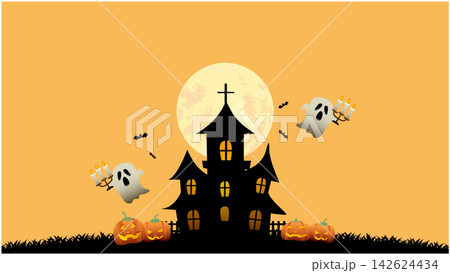 秋のハロウィン背景 秋のハロウィン背景 142624434