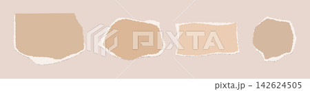 Beige craft paper scrapbook vector with torn edge and vintage notebook texture. Beige craft paper scrapbook vector with torn edge and vintage notebook texture. 142624505