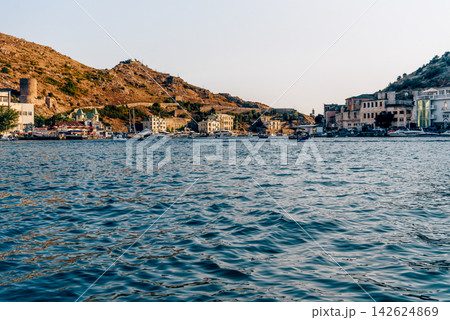 Balaklava, Crimea, View panorama old part city sunny summer day Balaklava, Crimea, View panorama old part city sunny summer day 142624869