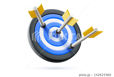 Realistic 3D dartboard with three arrows Realistic 3D dartboard with three arrows 142625460