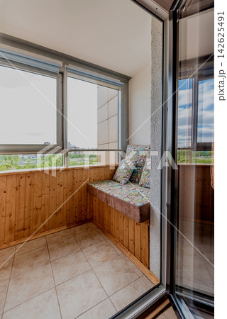 Simple Stylish Covered Balcony Residential House, Hotel Apartment Loggia Design 142625491