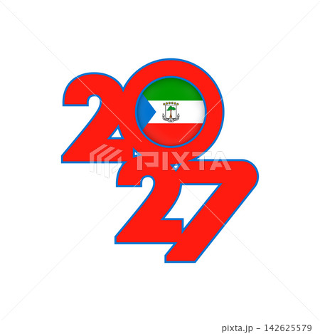 2027 banner with Equatorial Guinea flag inside. 2027 banner with Equatorial Guinea flag inside. 142625579