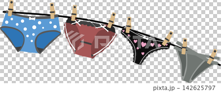 Illustration of hanging laundry Illustration of hanging laundry 142625797