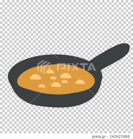Frying Pan With Food Flat Vector Illustration Frying Pan With Food Flat Vector Illustration 142625988