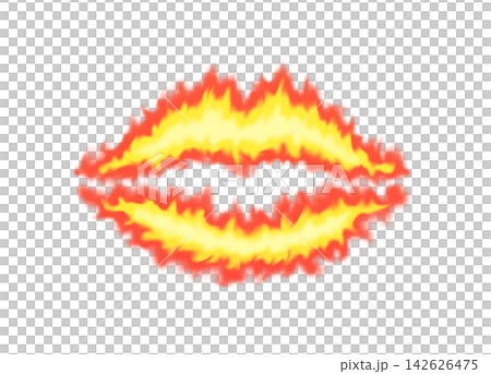 Flame kiss mark silhouette 142626475