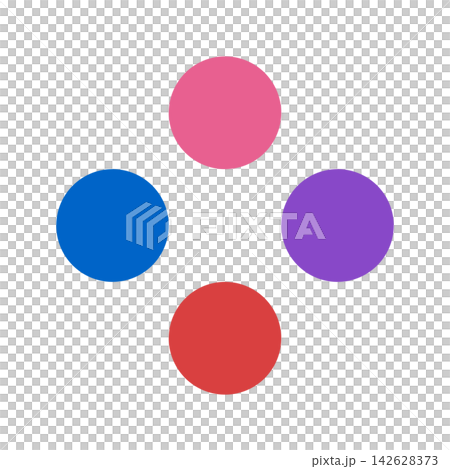 Simple round/circular shape set of 4 colors: Pink, Blue, Purple, Red Simple round/circular shape set of 4 colors: Pink, Blue, Purple, Red 142628373