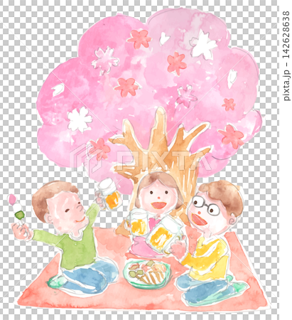 一幅水彩插畫,描繪了一對男女在櫻花樹下欣賞櫻花的情景。 一幅水彩插畫,描繪了一對男女在櫻花樹下欣賞櫻花的情景。 142628638
