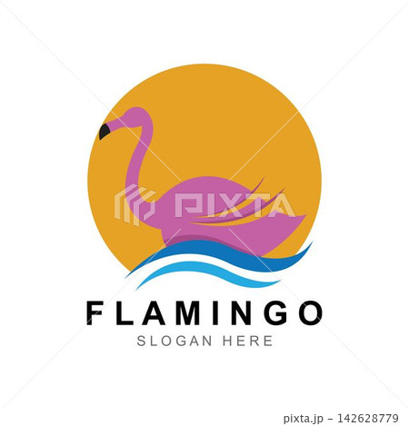 Flamingo logo design vector illustration Flamingo logo design vector illustration 142628779