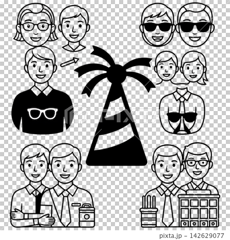 vector set of people and birthday party 142629077