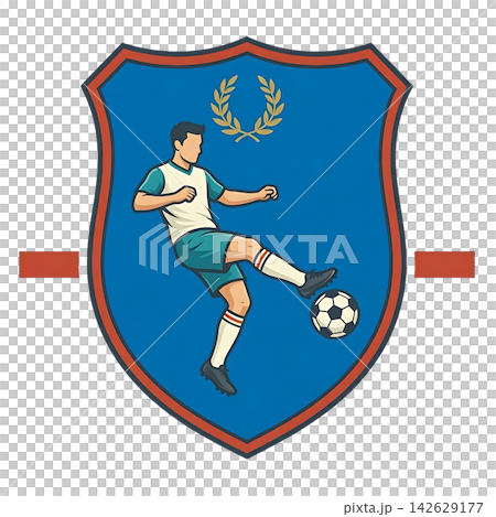 football player in red, blue and red 142629177
