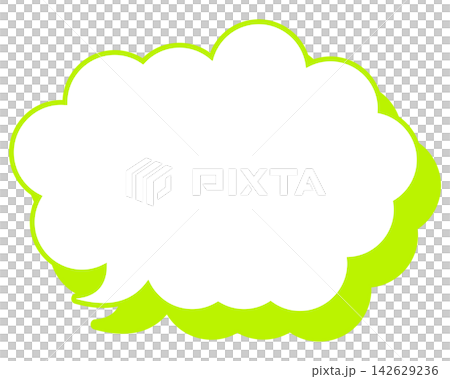 Simple colored line speech bubble with rounded cloud shape Simple colored line speech bubble with rounded cloud shape 142629236