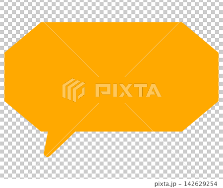 Simple color speech bubble, elongated cloud shape Simple color speech bubble, elongated cloud shape 142629254