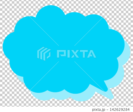 Simple color speech bubble with a rounded cloud shape 142629284