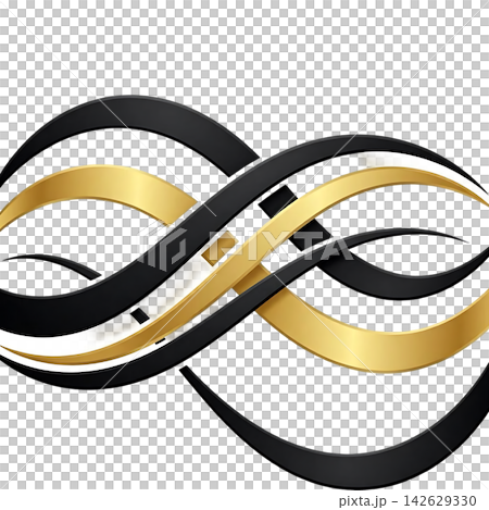 abstract geometric design logo made of flowing elements abstract geometric design logo made of flowing elements 142629330