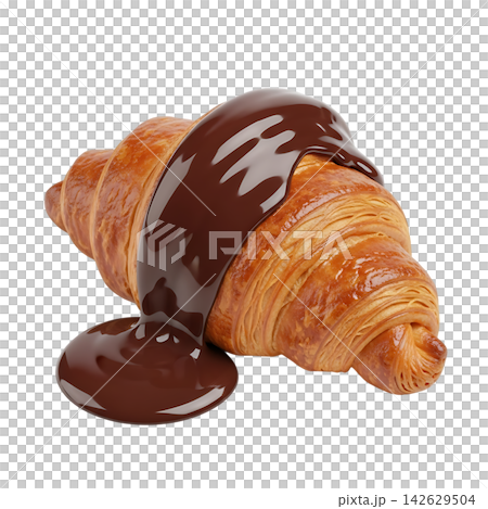 fresh baked bread in chocolate isolated fresh baked bread in chocolate isolated 142629504