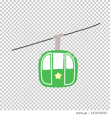 Cute hand-drawn illustration of a ropeway Cute hand-drawn illustration of a ropeway 142630262