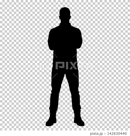 black silhouettes man on white background 142630440