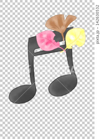 Musical notes with fallen leaves Musical notes with fallen leaves 142630532