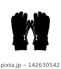 black and white style icon of handcuffs 142630542